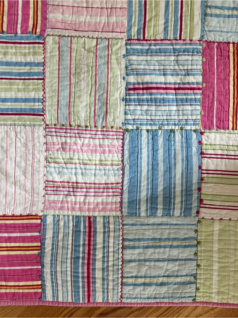 Pottery Barn Kids Pink Madras Plaid Quilt - Twin